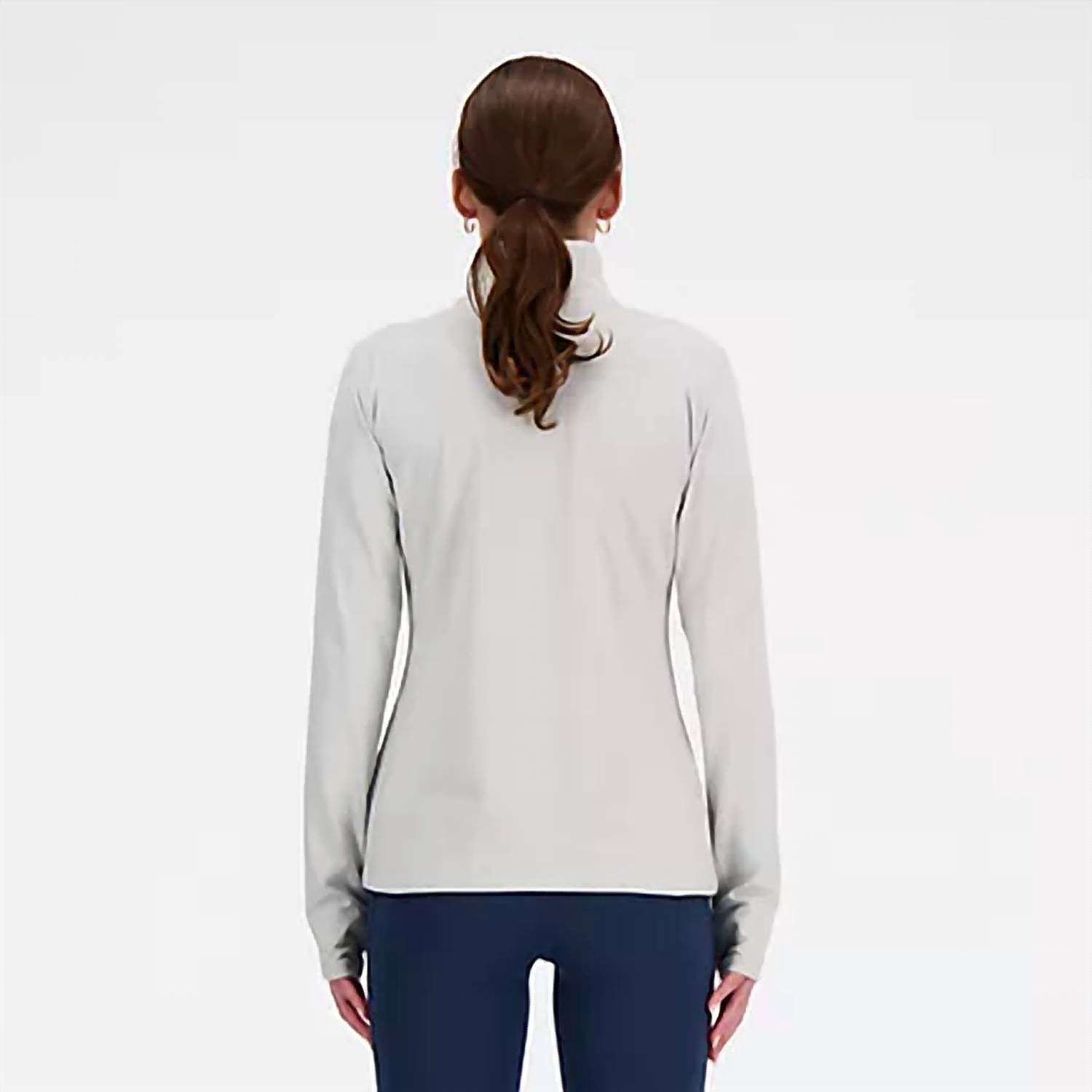 New Balance Sport Essentials Space Dye Quarter Zip Jacket in ash heather - women's jacket - view 4