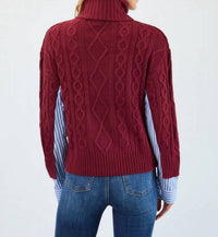 Fdj - Mixed Material Cable Sweater