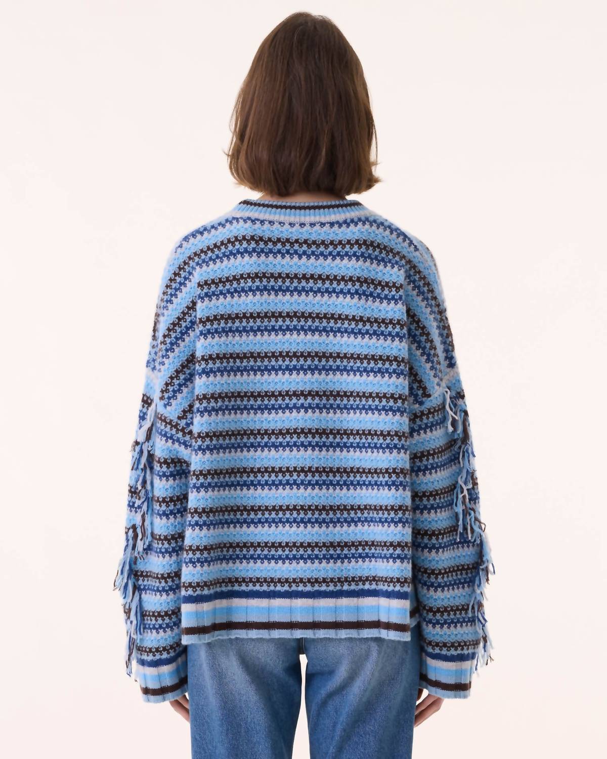 Kujten Zanabi Cashmere Sweater in blue ice - women's sweater - detail view