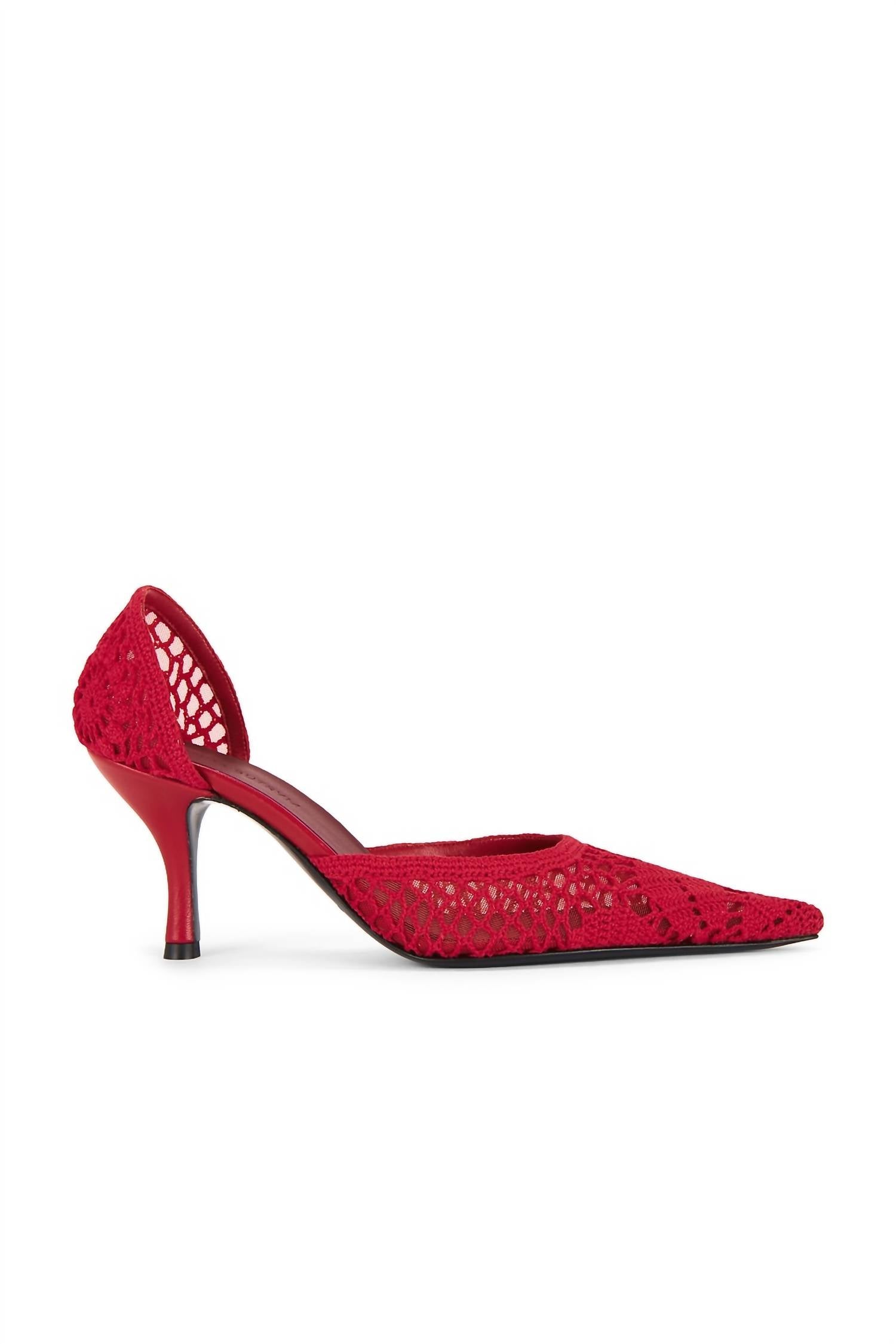 Magda Butrym Women's Crochet Pump Heels in red - women's heels