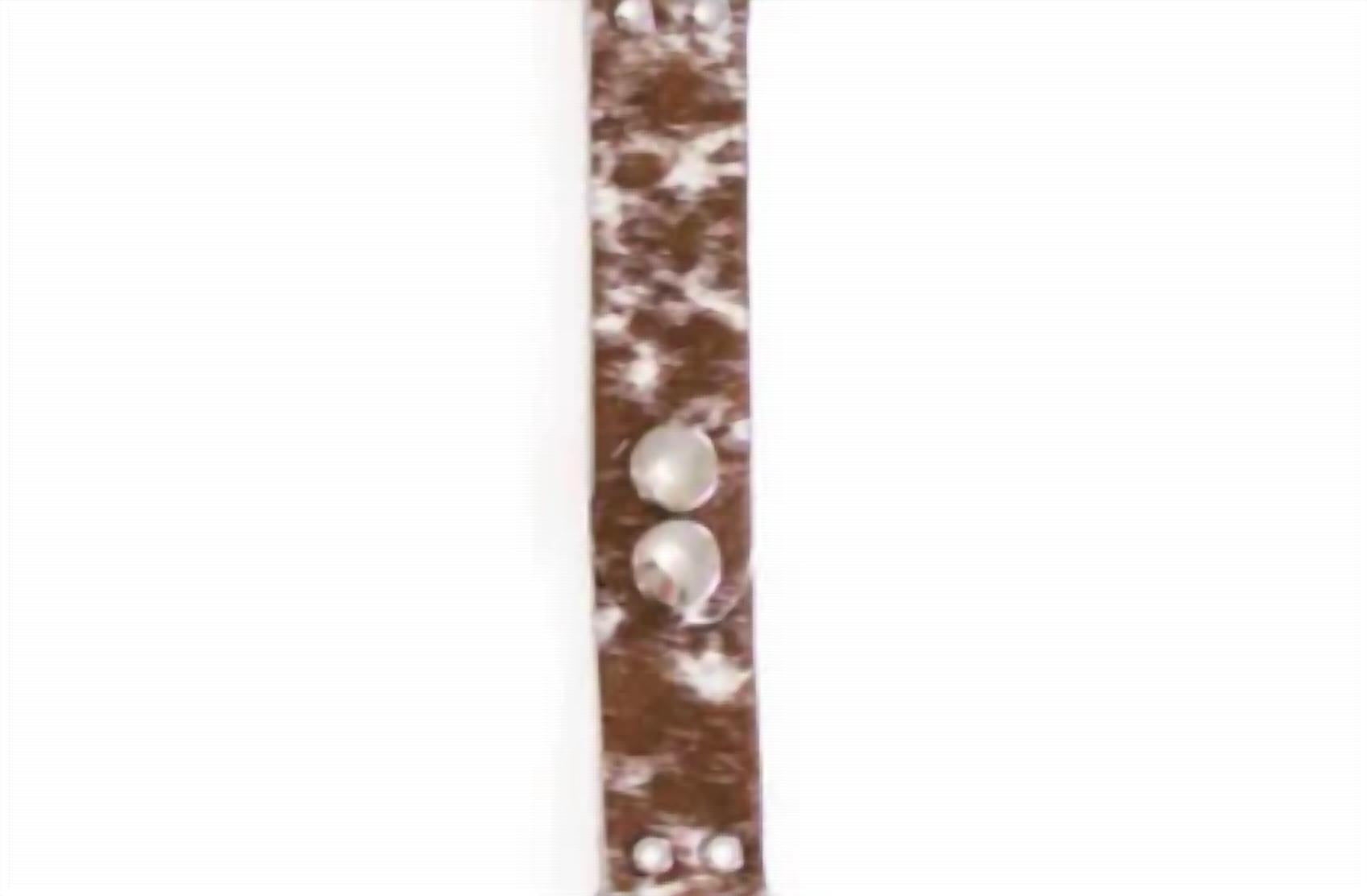 Beaudin Women's Smart Watch Band Leather & Cowhide Fur Replacement Strap in brown white - women's item - detail view