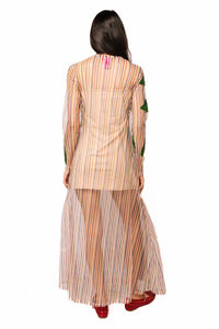 Queen Of Sparkles - Long Sleeve Palm Tree Sheer Coverup