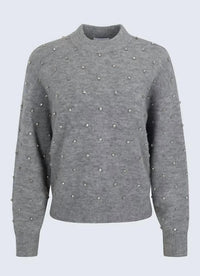 PISTOLA Aura Rhinestone Crewneck Sweater in charcoal diamonte - women's sweater - view 5