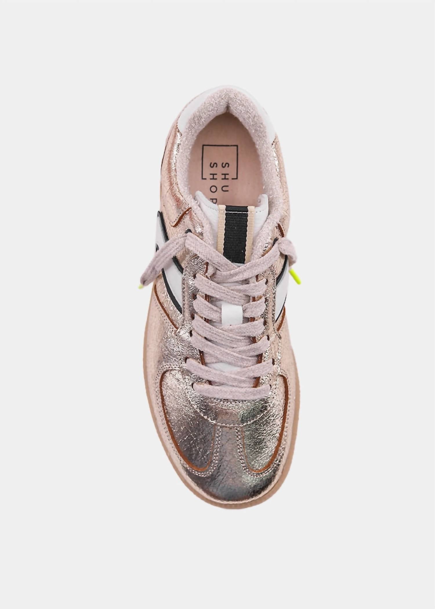 SHU SHOP Women's Silvia Leather Sneaker in gold - women's sneaker - view 5