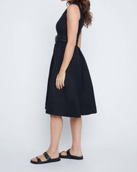 Renuar - Midnight Elegance Belted Linen Midi Dress