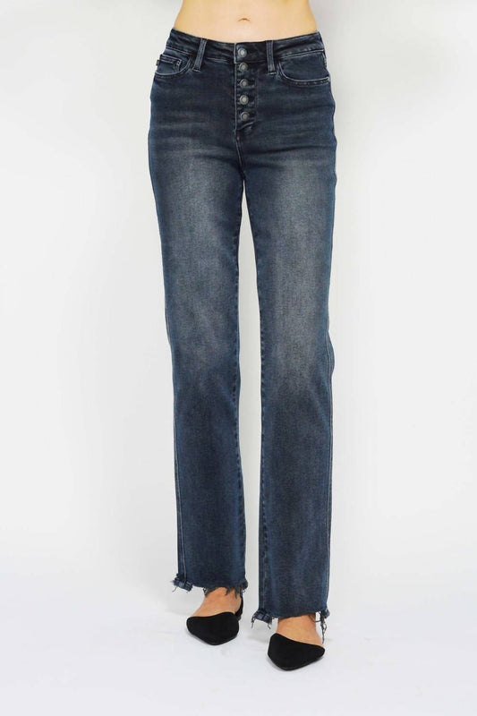 Judy Blue - High Waist Button Fly Straight Denim Jeans