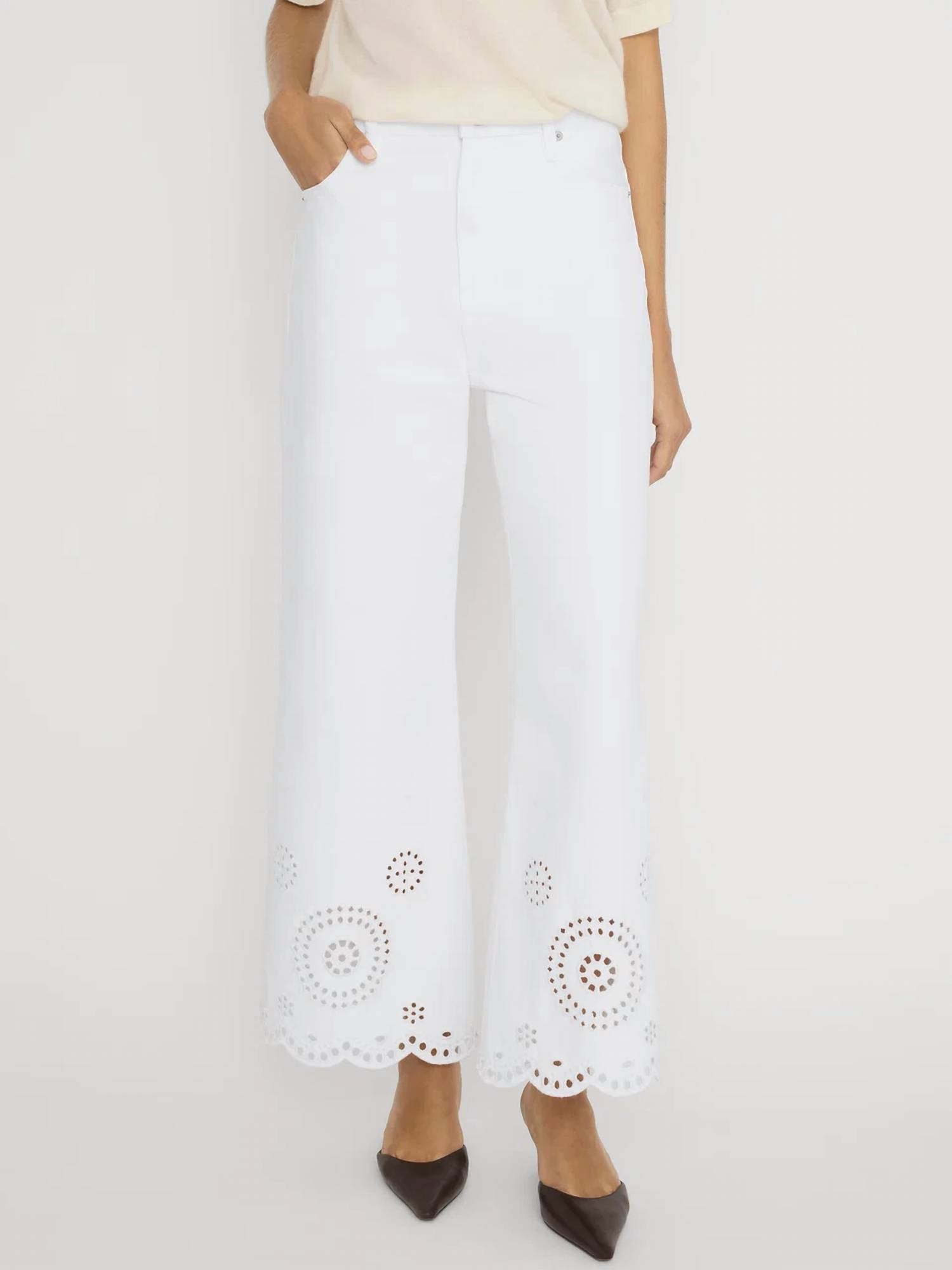Frame - The Eyelet Wide Flare Pant
