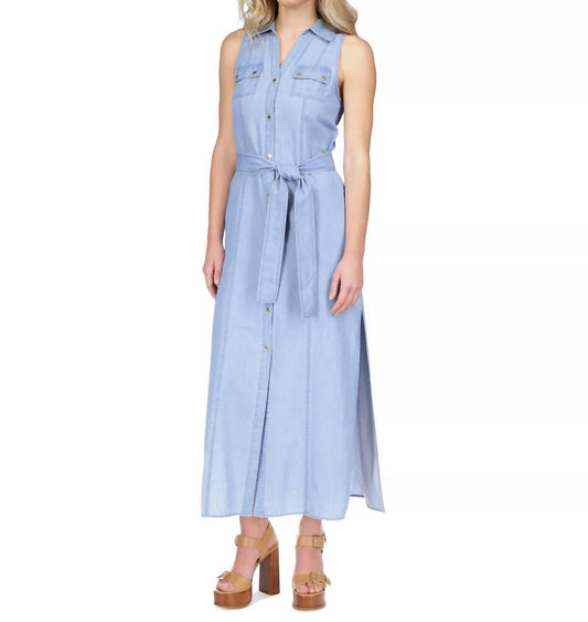 Michael Kors - Sleeveless Tencel Maxi Shirt Dress