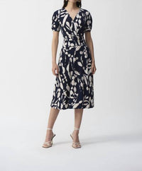 Joseph Ribkoff - Floral V-neck Midi Dress