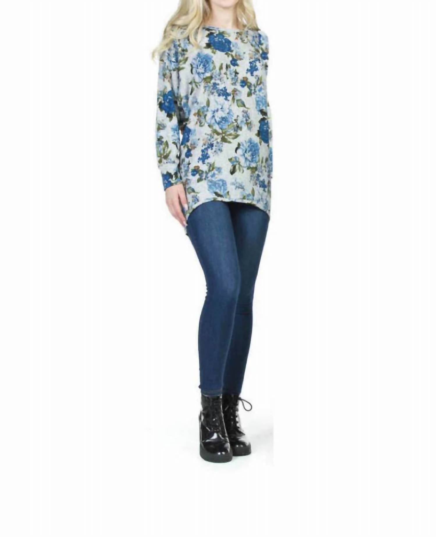 Papillon - Batwing Floral Print Sweater