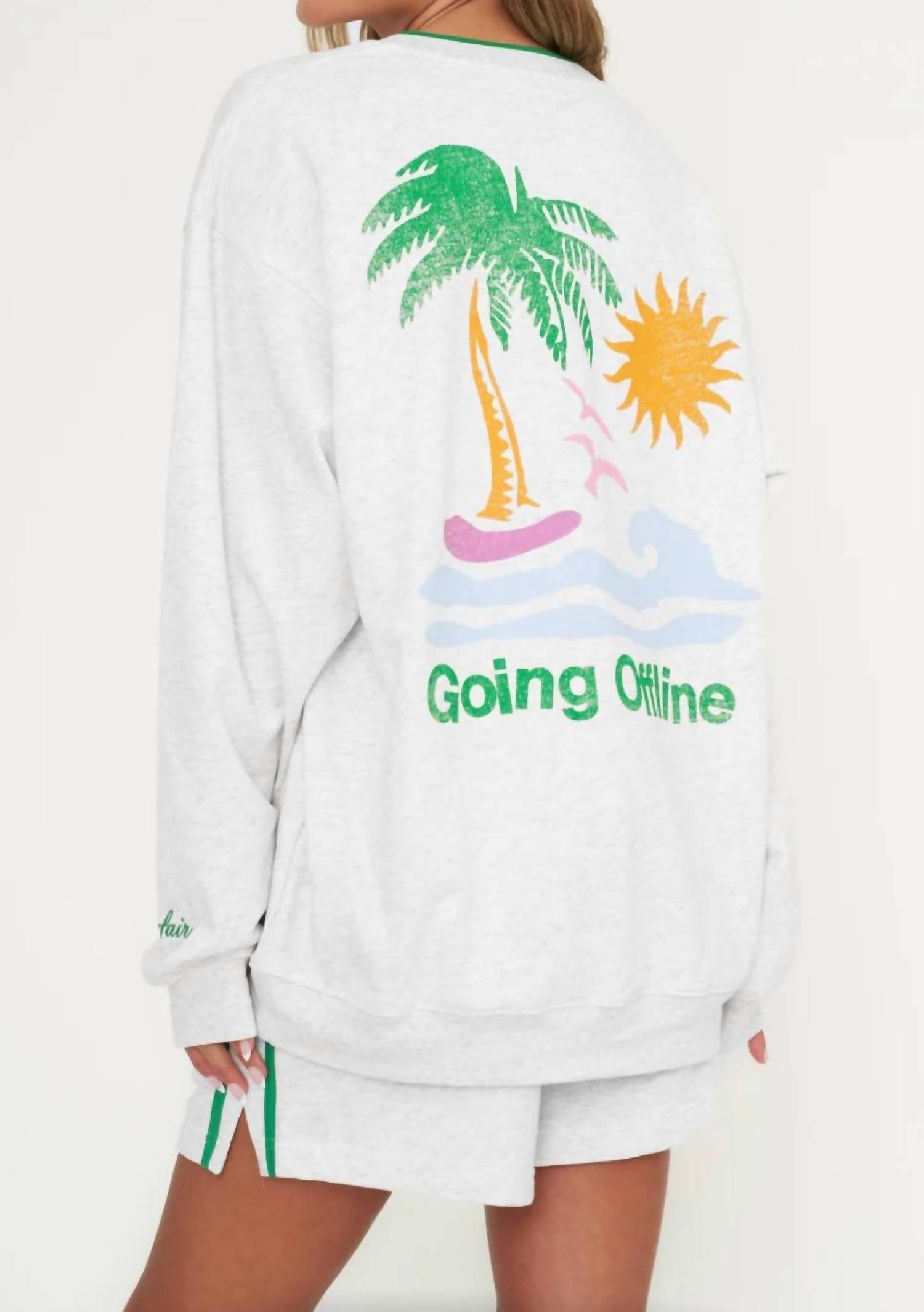 The Mayfair Group Going Offline Sweatshirt in white - women's sweater - alternate view