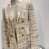 Akris - Women’s Fringe Tweed Blazer Jacket