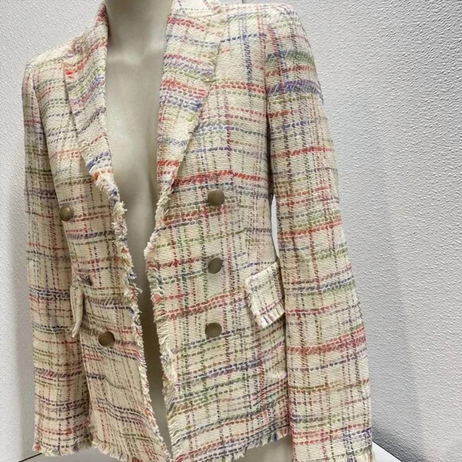 Akris - Women’s Fringe Tweed Blazer Jacket