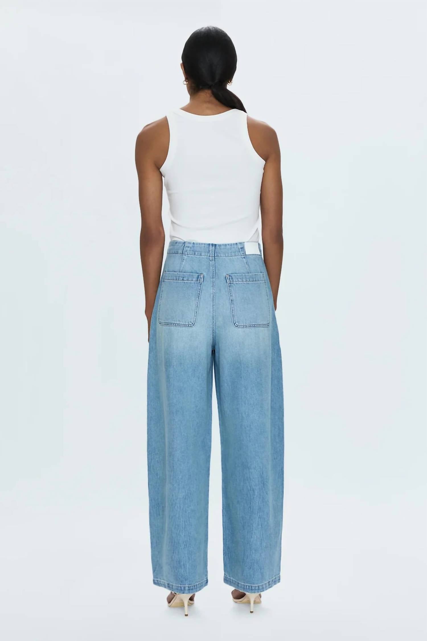 PISTOLA Lottie High Rise Relaxed Bowed Jeans in qualifier - women's jeans - detail view