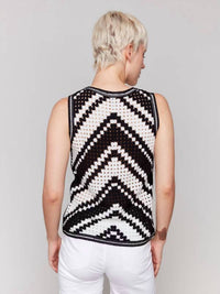 CHARLIE B Crocheted Top in pepper - women's tank top - detail view