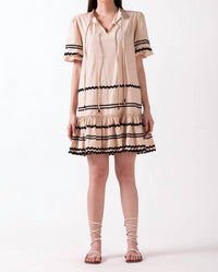 Celina Moon Jules Tier Dress in taupe 1 - women's dress - view 4