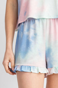 143 Story - Cotton Candy Tie Dye Ruffle Shorts