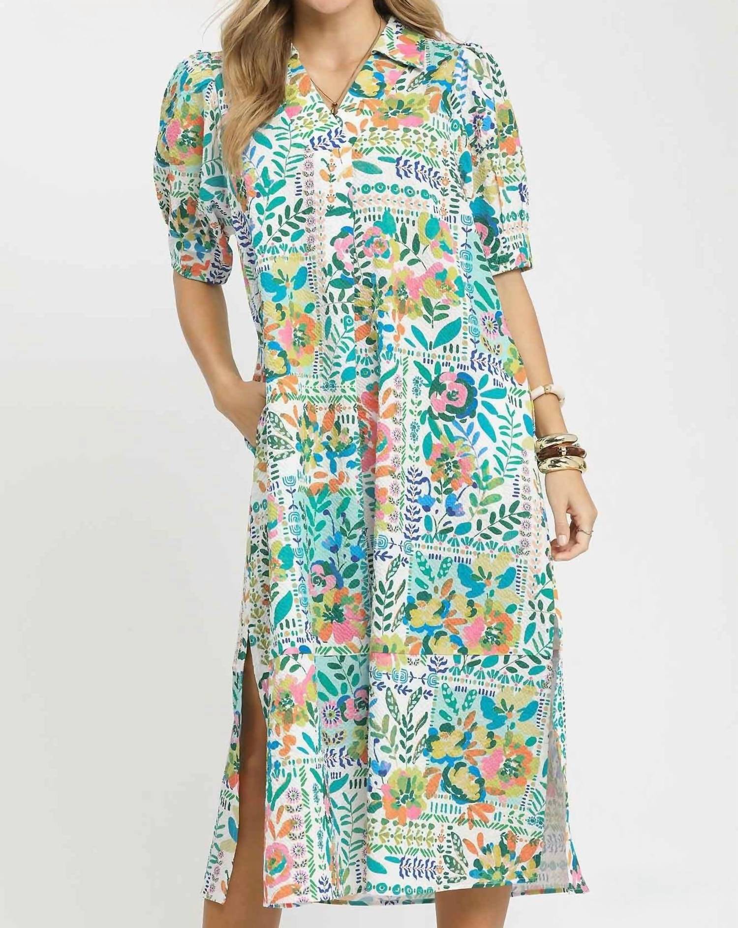 Umgee - Collared Printed Dress