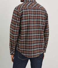 Rails Forrest Shirt in hickory blue - men's jacket - detail view
