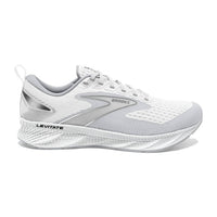BROOKS Men's Levitate 6 Running Shoes in bright white oyster mushroom - men's shoe - detail view