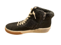 Dolce Vita Women's Zilvia Plush Sneakers in anthracite suede - women's sneaker - detail view