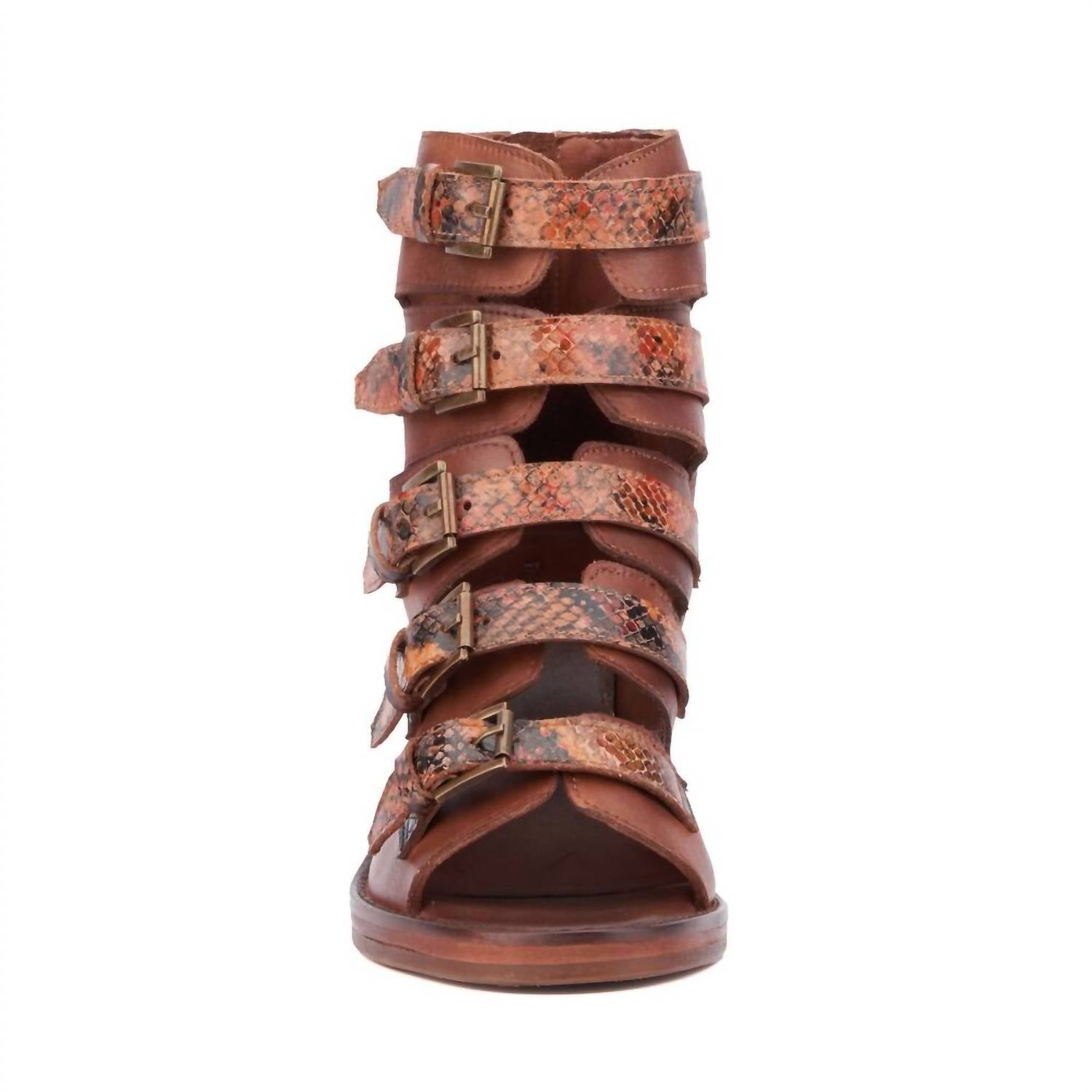 Vintage Foundry Co. Women's Lauralyn Heeled Sandal in brown - women's sandal - detail view