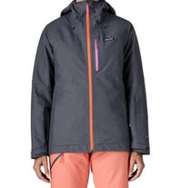 Patagonia Insulated Powder Town Jacket in smolder blue with orange peel - women's jacket