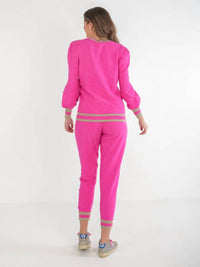 Emily McCarthy Julia Crew Sweater in rose monogram knit - women's sweater - alternate view