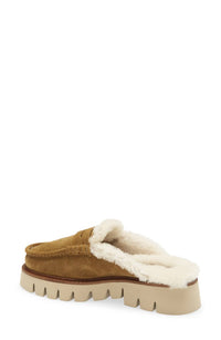 pedro garcia Women's Savy Shearling Mule in alpaca velour - women's shoe - detail view