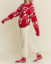 Jade By Jane - Checkered Christmas Mitts & Beanie Sweater