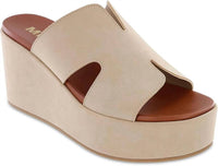 MIA Women's Reta Wedge Sandal in natural - women's sandal - detail view