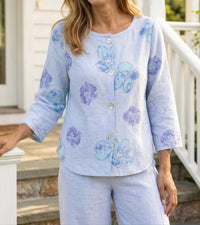 Habitat - Linen Floral Button-Up Blouse