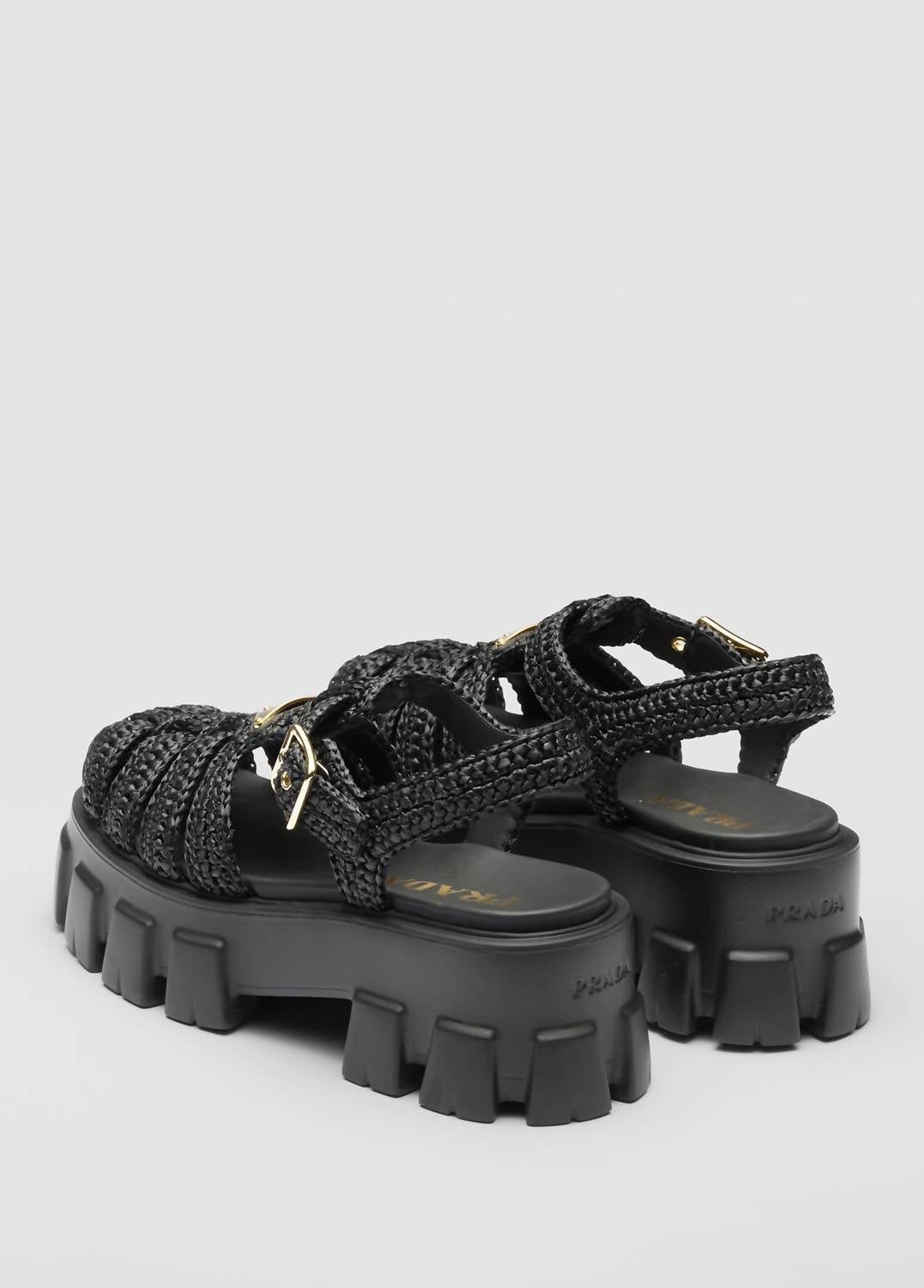 Prada - Women's Monolith Crochet Cage Sandals