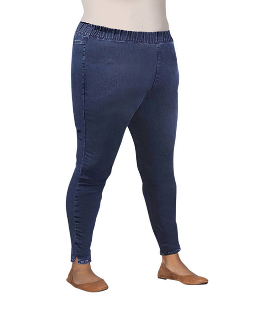 On The Plus Side - Plus Size Premium High Rise Denim Jegging