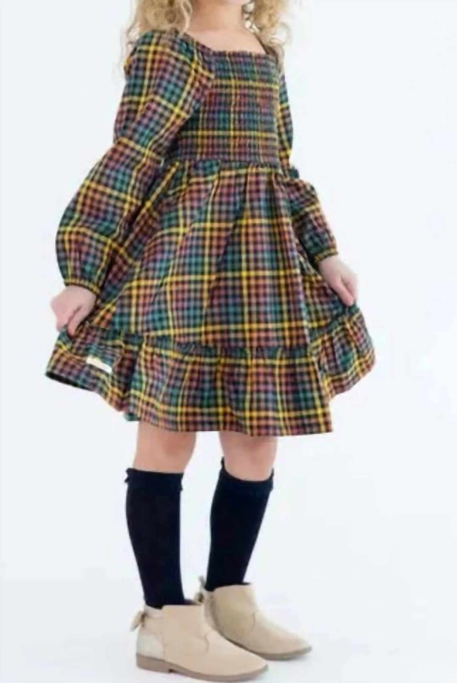 Rufflebutts - Long Sleeve Smocked Ruffle Hem Dress