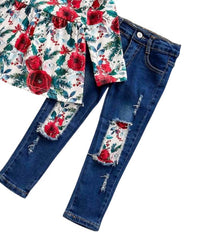 Okie + Lou - Girls Wintergreen Christmas Pant Set