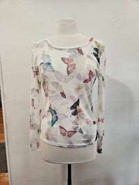 Adore - Women's Mesh Butterfly Print Top