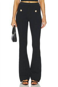 RETROFETE Joliet Knit Flare Pant in metallic black - women's pants