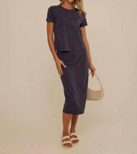 Threads 4 Thought - Adella Mineral Wash Eco Jersey Midi Skirt