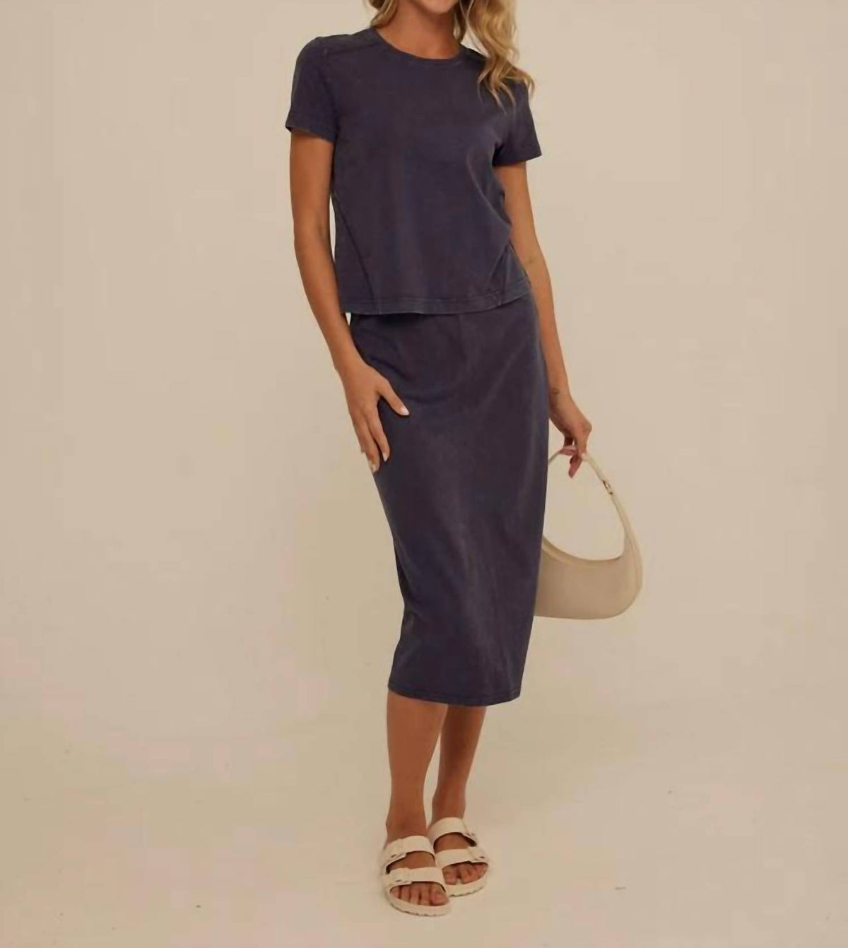 Threads 4 Thought - Adella Mineral Wash Eco Jersey Midi Skirt