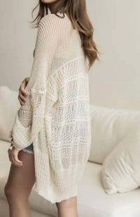 Leto - Knit Netted Cardigan Wrap