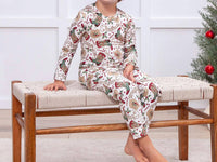 Tesa Babe Kid's Holiday Hoedown Pajama Set in white multi - kids' sleepwear