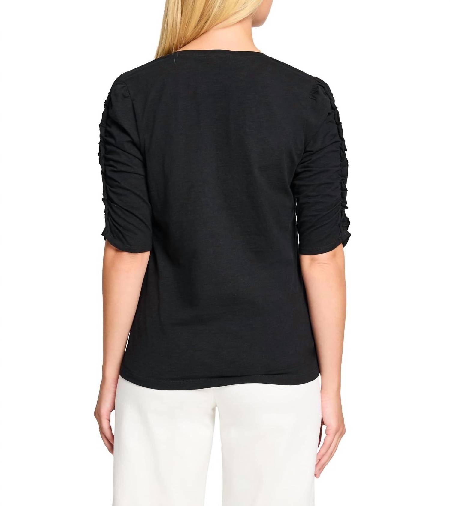 Nic + Zoe - Ruched Elbow Sleeve Tee