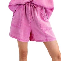 Easel - Mineral Washed Pull-on Shorts