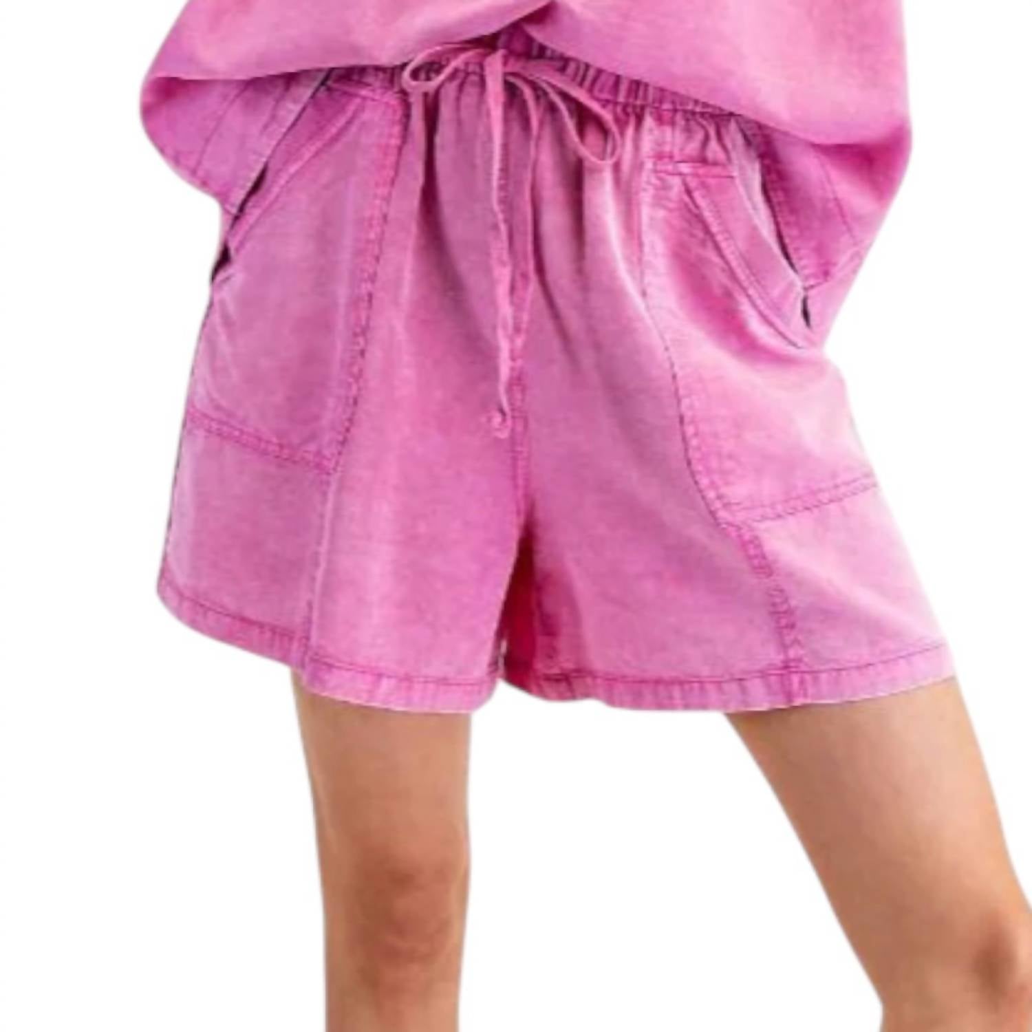 Easel - Mineral Washed Pull-on Shorts