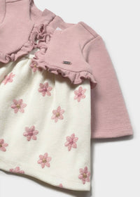 Mayoral - Girls Newborn Knit Dress With Cardigan