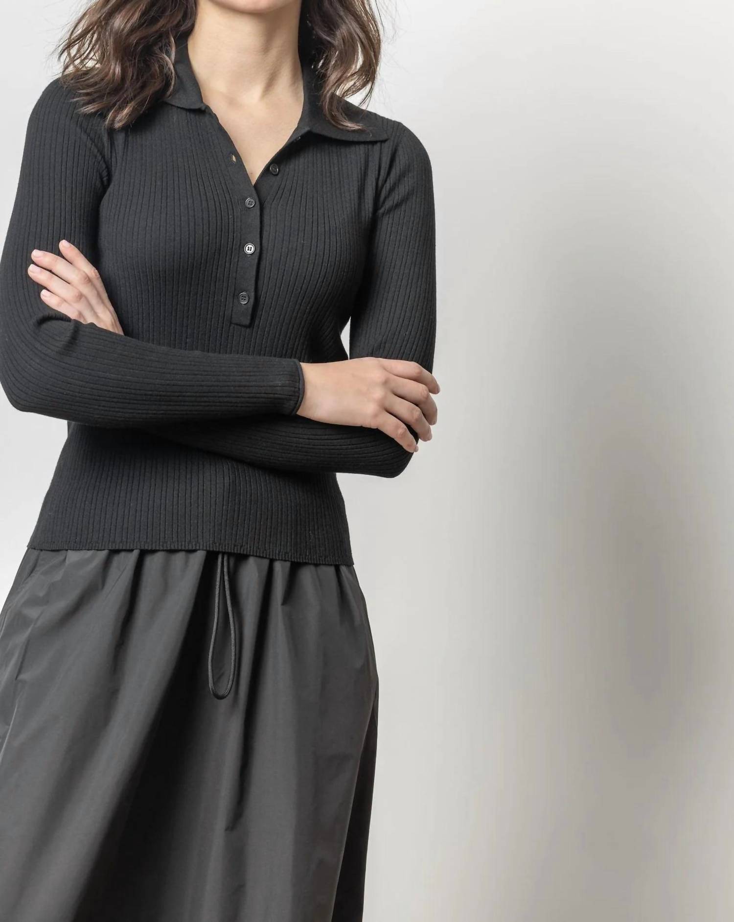 Lilla P - Polo Collar Henley Sweater