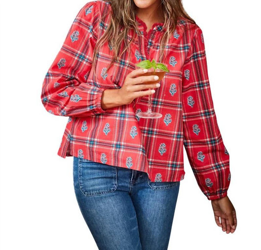 Printfresh - On The Books Plaid Blouse