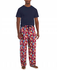 Club Room - Solid Top And Tropical Pants Pajama Set