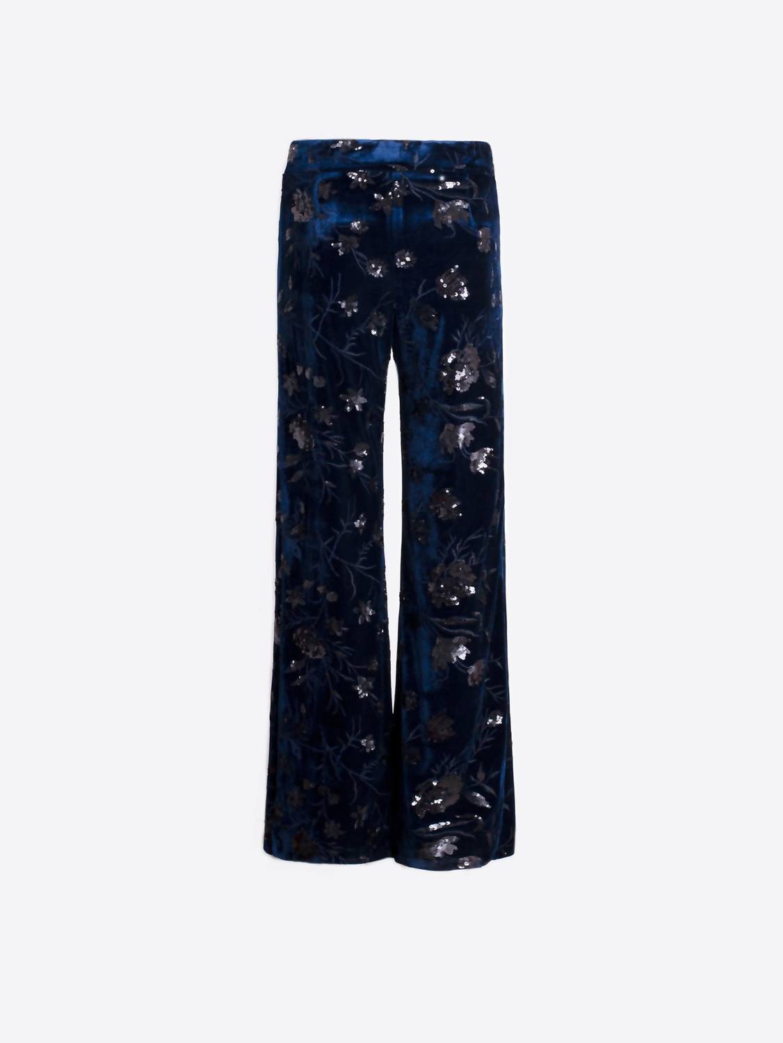 Vilagallo - Venus Floral Sequin Velvet Pants